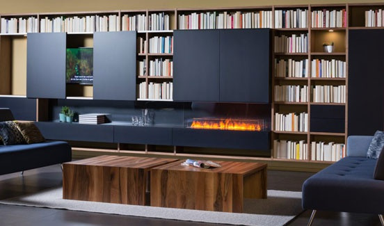 hybrid fireplace for built-in
