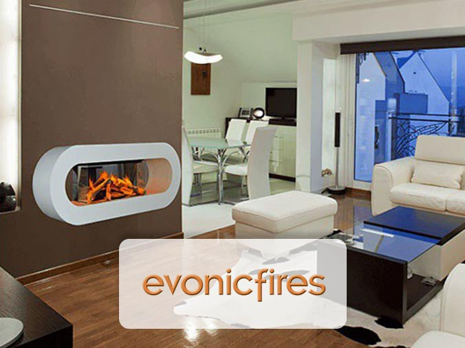 Wall hanging electric fireplace from Evonic fires