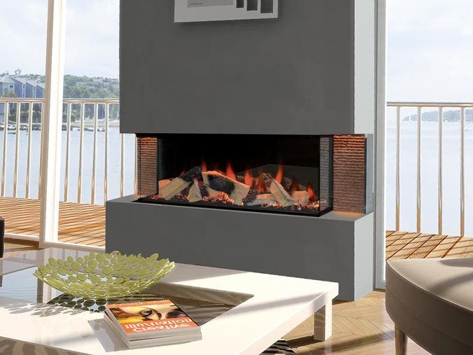 Built in electric fireplace insert